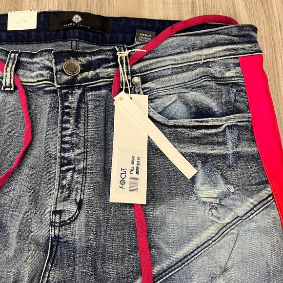 Focus Quality Goods Men's Striped/ Colorful Skinny Jeans Size W36 L32 - Picture 7 of 12